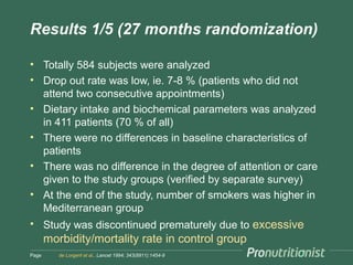 Results 1/5 (27 months randomization)
• Totally 584 subjects were analyzed
• Drop out rate was low, ie. 7-8 % (patients wh...