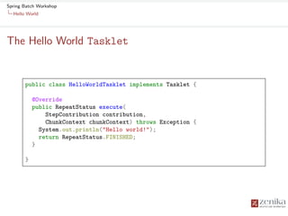 Spring Batch Workshop | PDF