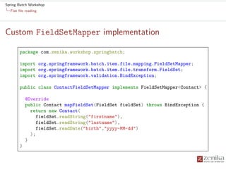 Spring Batch Workshop | PDF