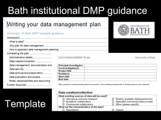Bath institutional DMP guidance
Template
 