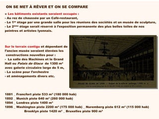 ON SE MET À RÊVER ET ON SE COMPARE
Lyon sport n°248_ 1898 juil 9_p15 BML
« Les bâtiments existants seraient occupés :
- Au...