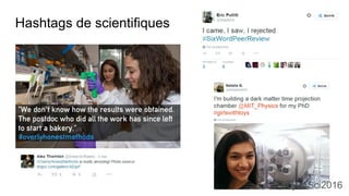 Hashtags de scientifiques
#LyonSci2016
 