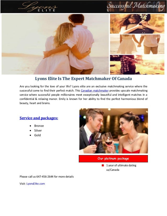 Lyons Elite Is The Expert Matchmaker Of Canada
