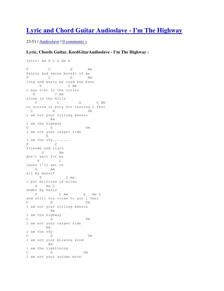 Lyric And Chord Guitar Audioslave Lyric And Chord Guitar Audioslave
