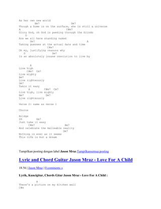 Lyric and chord guitar jason mraz | DOCX