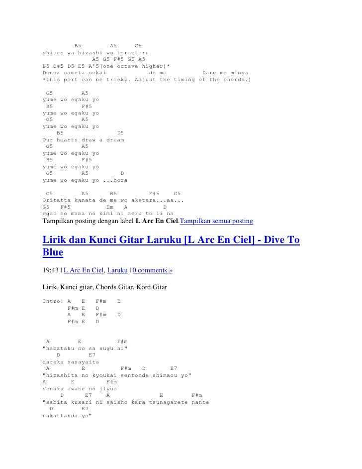Lyric And Chord Guitar L Arc N Chiel Lyric And Chord Guitar L Arc N Chiel
