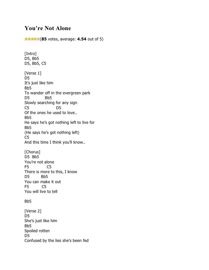 Download Lagu Saosin You Re Not Alone Kumpulan Not Lagu