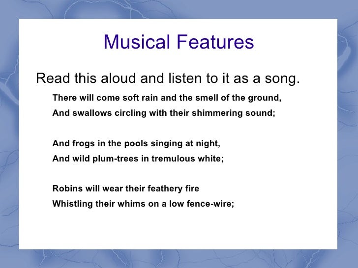 Lyric and Musical Devices musical features