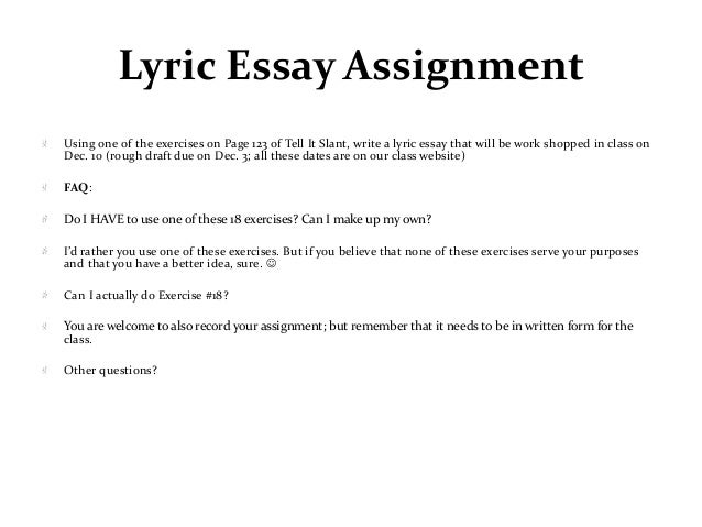 write an essay on lyric