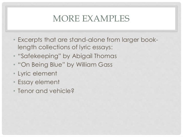 Lyric essay examples