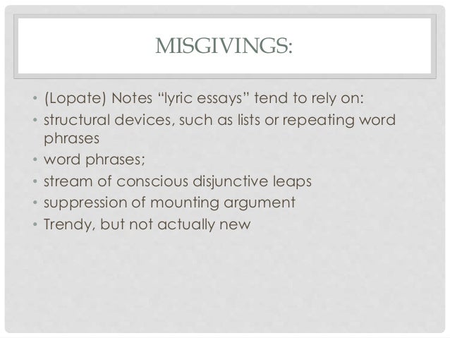 lyric essays