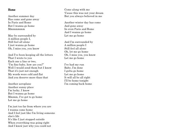 Come Back Home Paroles Come Back Home Paroles