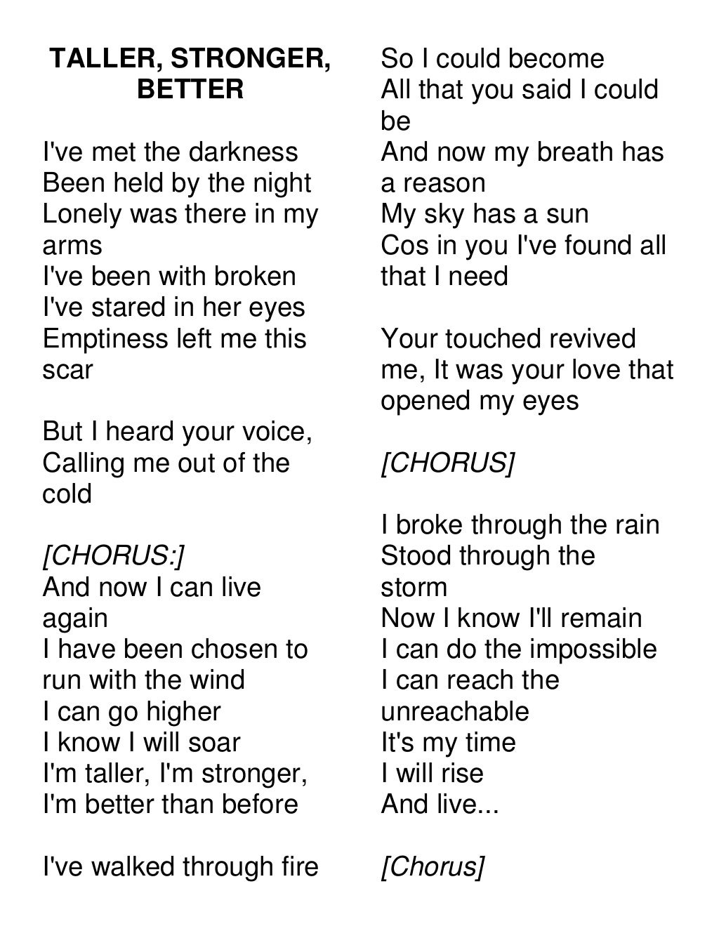 Song Lyrics