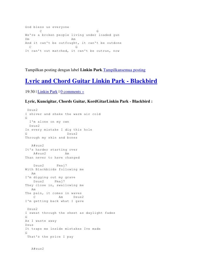 Lyrics and chord guitars linkin park