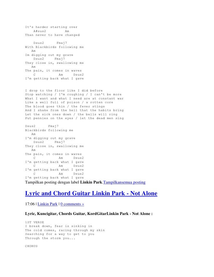 Lyrics And Chord Guitars Linkin Park