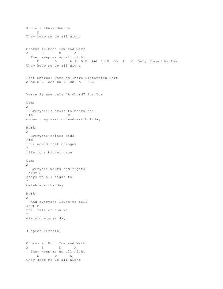 Miss You Blink 182 Lyrics Chords / Always | Sheet Music Direct : C c/b