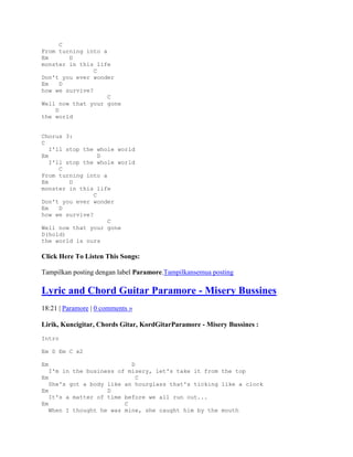 Lyrics And Chords Guitar Paramore