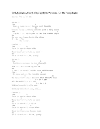 Lyrics And Chords Guitar Paramore