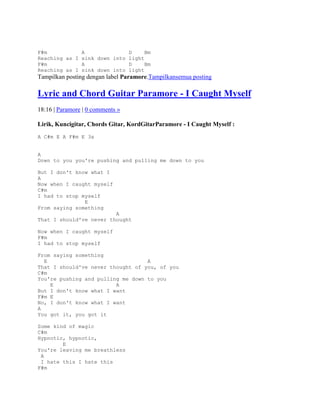 Lyrics And Chords Guitar Paramore