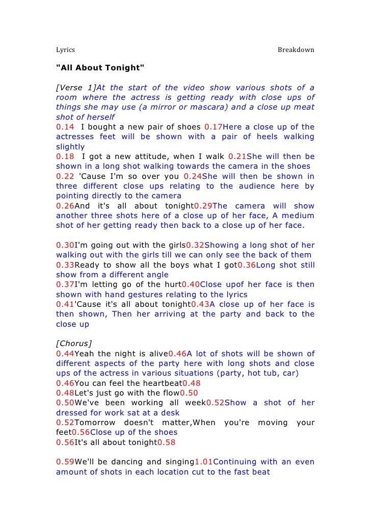 Lyrics breakdown actual version