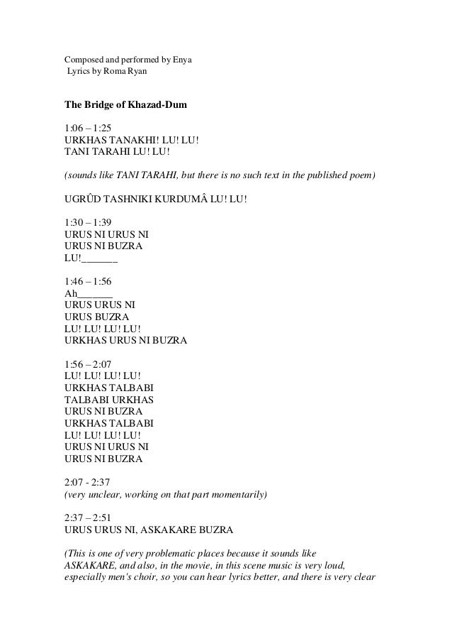 Lord Of The Rings Lyrics In Dreams Lord Of The Rings Lyrics In Dreams