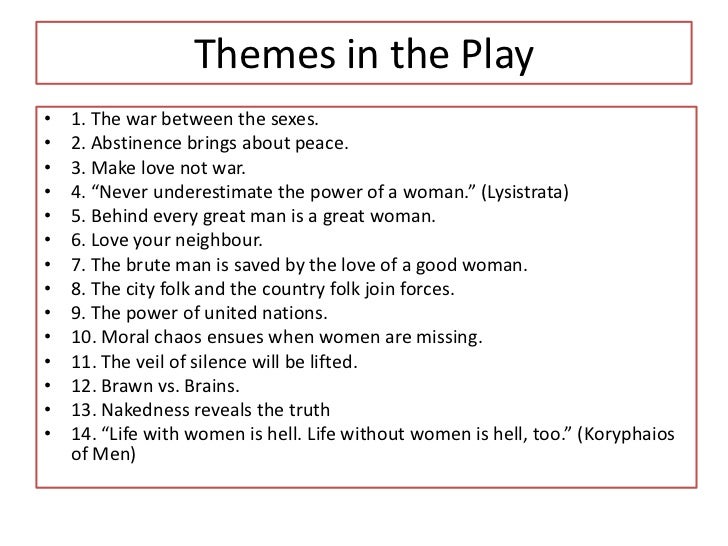 Theme Exles In Plays | lysistrata aristotle plot character theme Theme Exles In Plays | lysistrata aristotle plot character theme