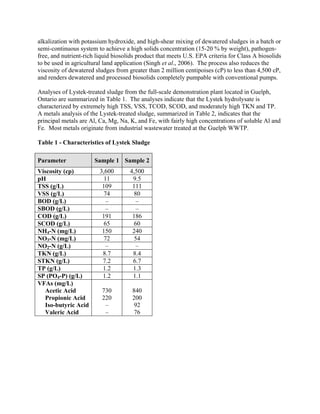 Biosolids Minimization Using Alkaline Sludge Hydrolysis and BNR Process ...