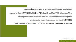 Choice. Values. Clarity.
ⓒ2021 Shirley F. Rivera
 