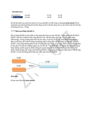Ly thuyet và thuc hanh basic disk, dynamic disk( raid 0, raid 1, raid 5 ...