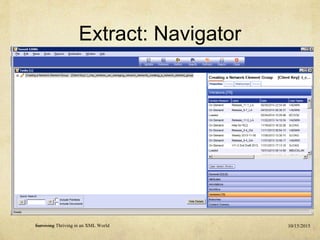 Extract: Navigator
10/15/2015Surviving Thriving in an XML World
 