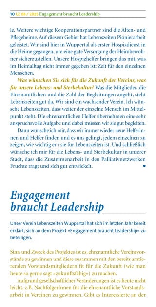 Hospizdienst Lebenszeiten 08/2015