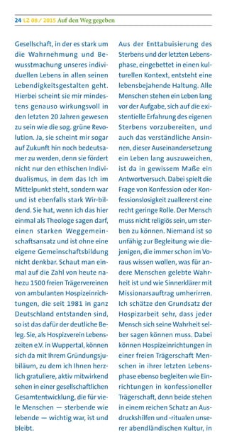 Hospizdienst Lebenszeiten 08/2015