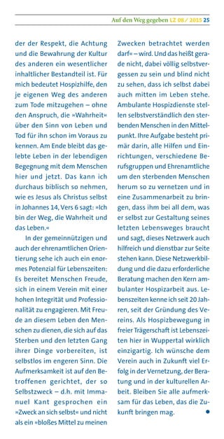 Hospizdienst Lebenszeiten 08/2015