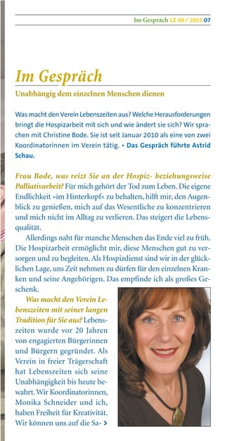 Hospizdienst Lebenszeiten 08/2015