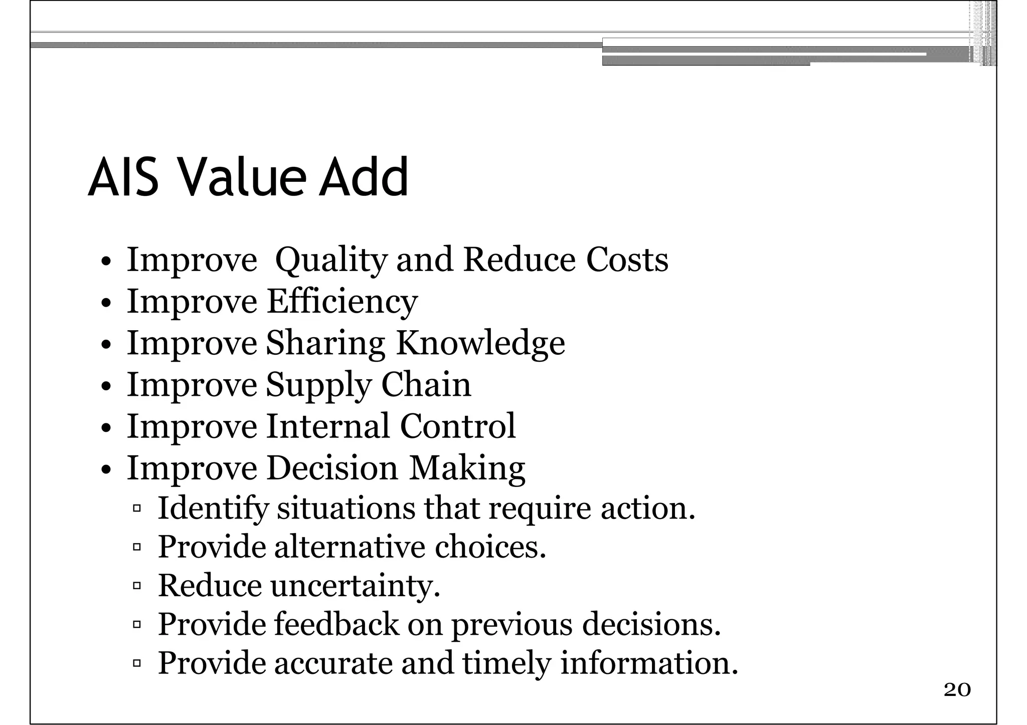 AIS Chapter 01 Overview Accounting Information System | PPTX