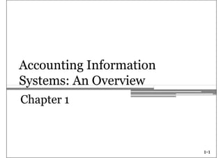 Accounting Information
Systems: An Overview
Chapter 1
1-1
 