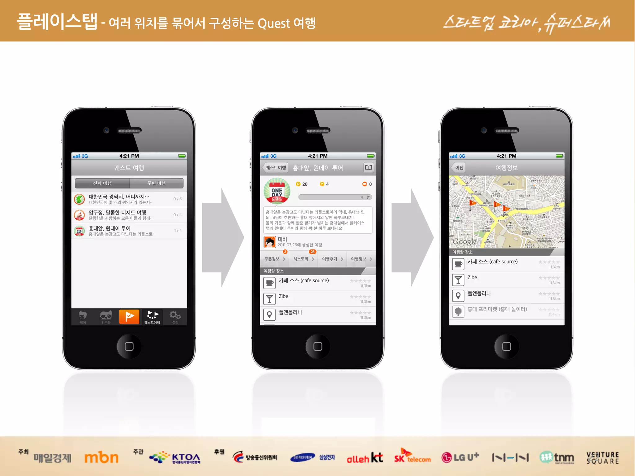 플레이스탭-여러위치를묶어서구성하는Quest여행




                                                                                    22
 