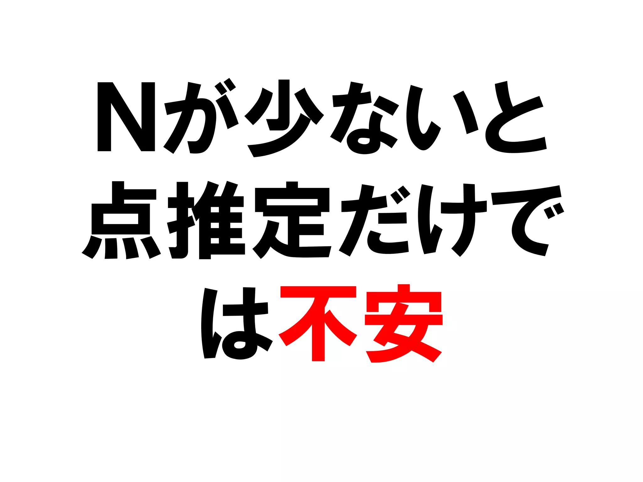 Ｎが少ないと
点推定だけで
 は不安
 