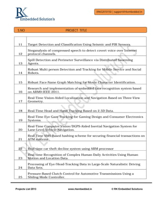 M.tech embedded systems Projects Titles | PDF
