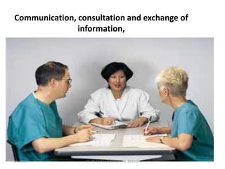 Communication, consultation and exchange of
information,
9/1/2013 27Dr. RS Mehta, MSND, CON, BPKIHS
 