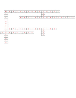 P

M
E
Z
C
L
A
H
E
T
E
R
O
G
E
N
E
A

A

T

E

R

I

A

O

R

G

M

A

T

E

R

I

D

E

S

P

A

C

I

O

S

R

O

C

I

...