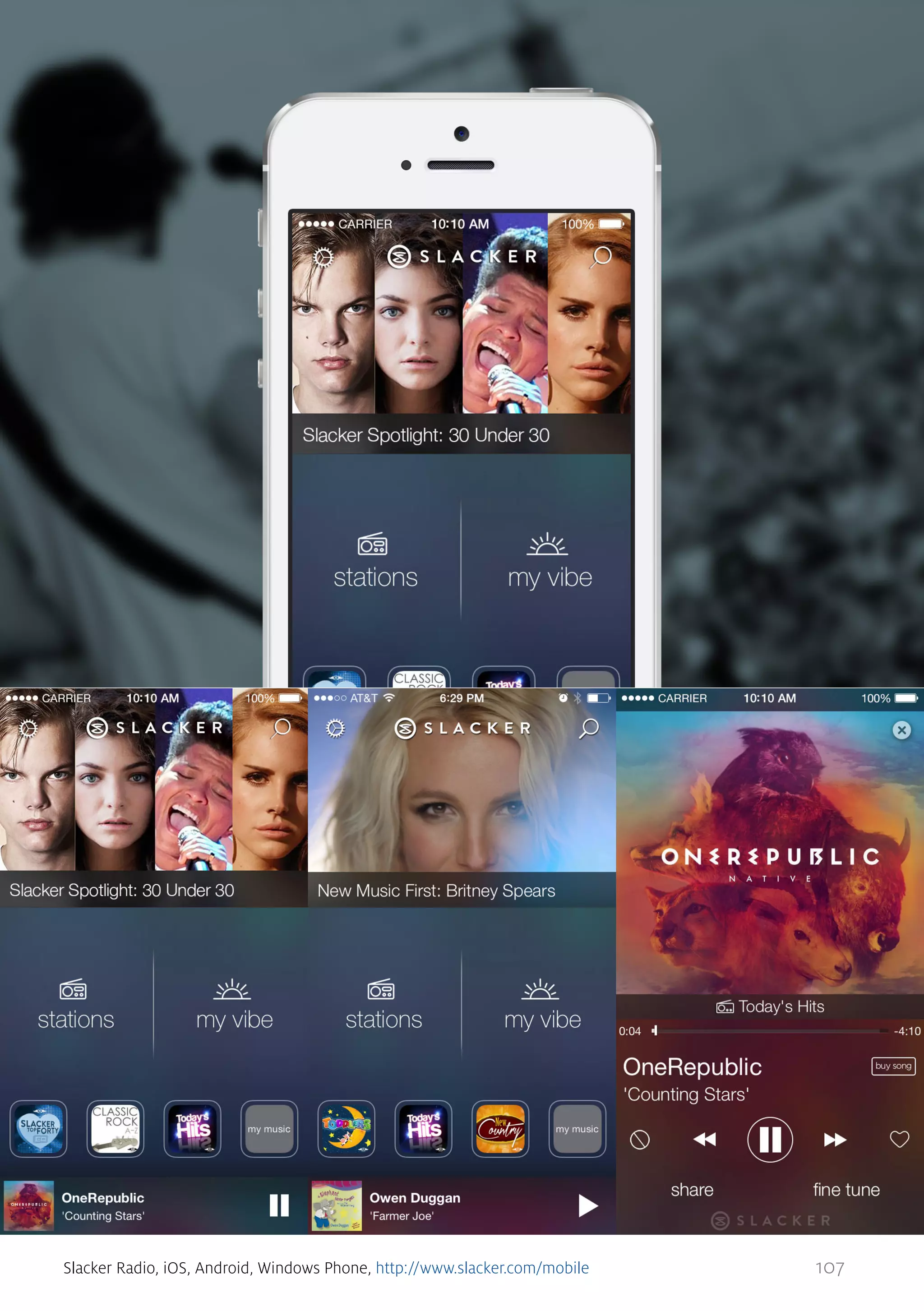 Slacker Radio, iOS, Android, Windows Phone, http://www.slacker.com/mobile

107

 