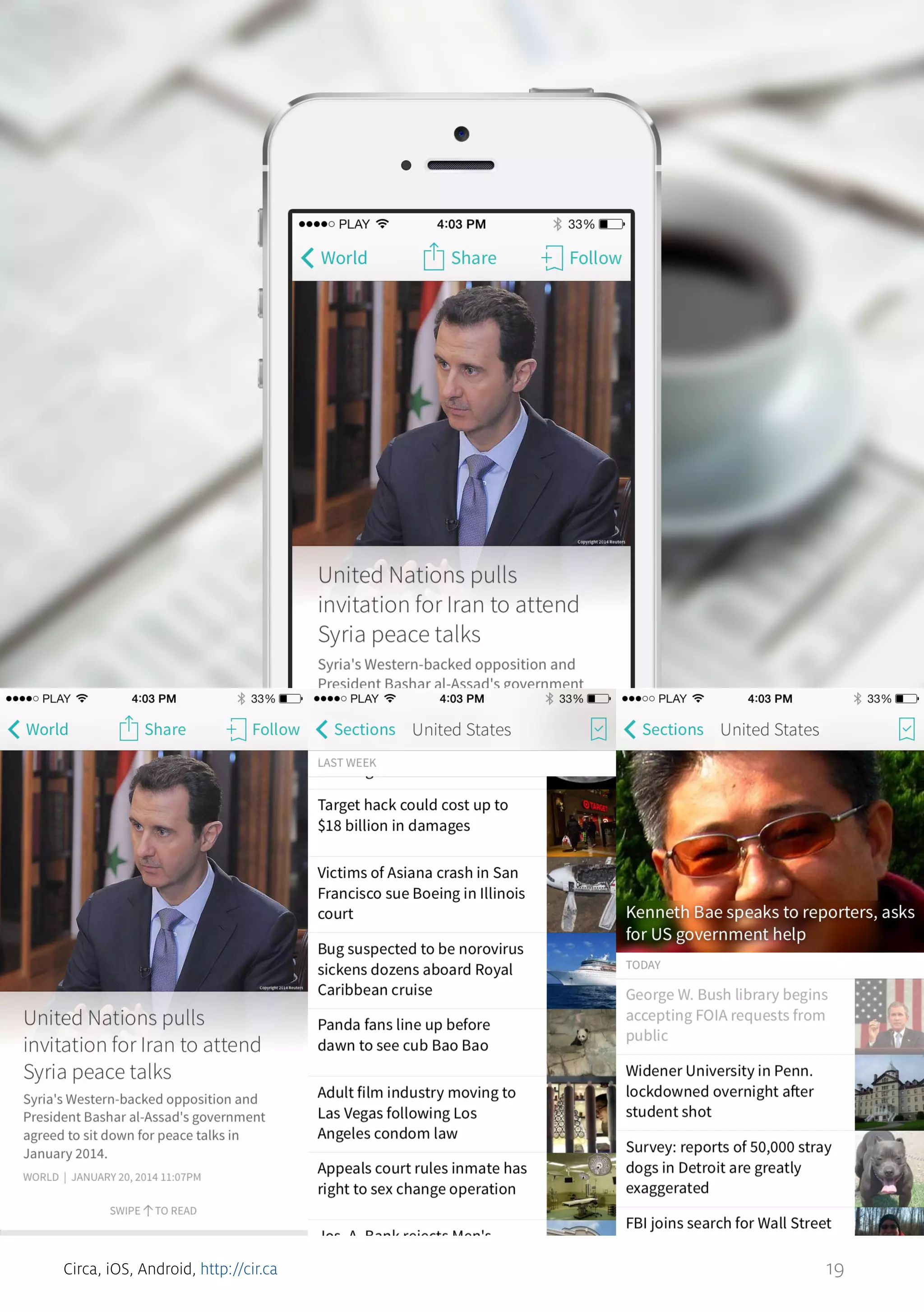 Circa, iOS, Android, http://cir.ca

19

 