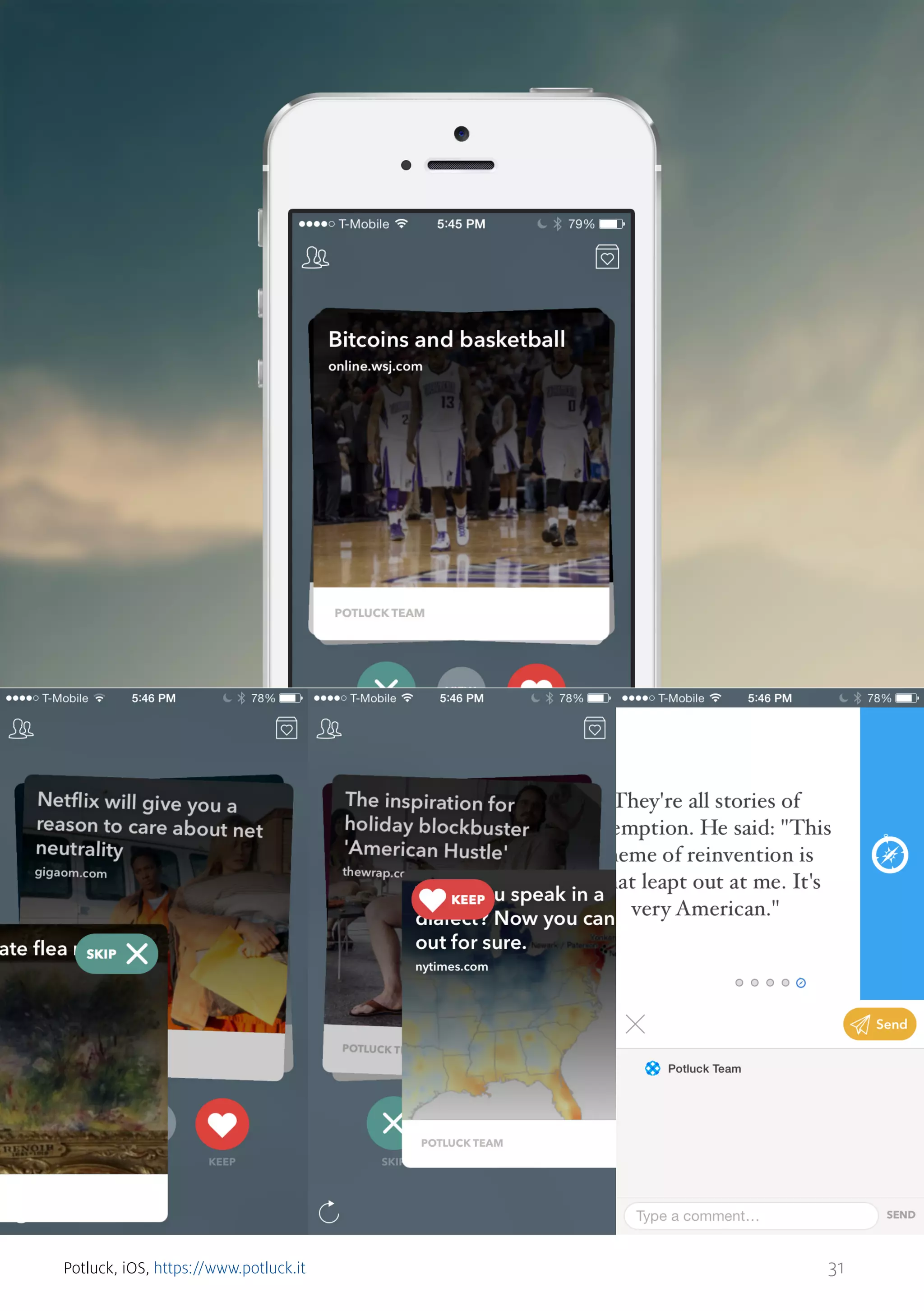 Potluck, iOS, https://www.potluck.it

31

 