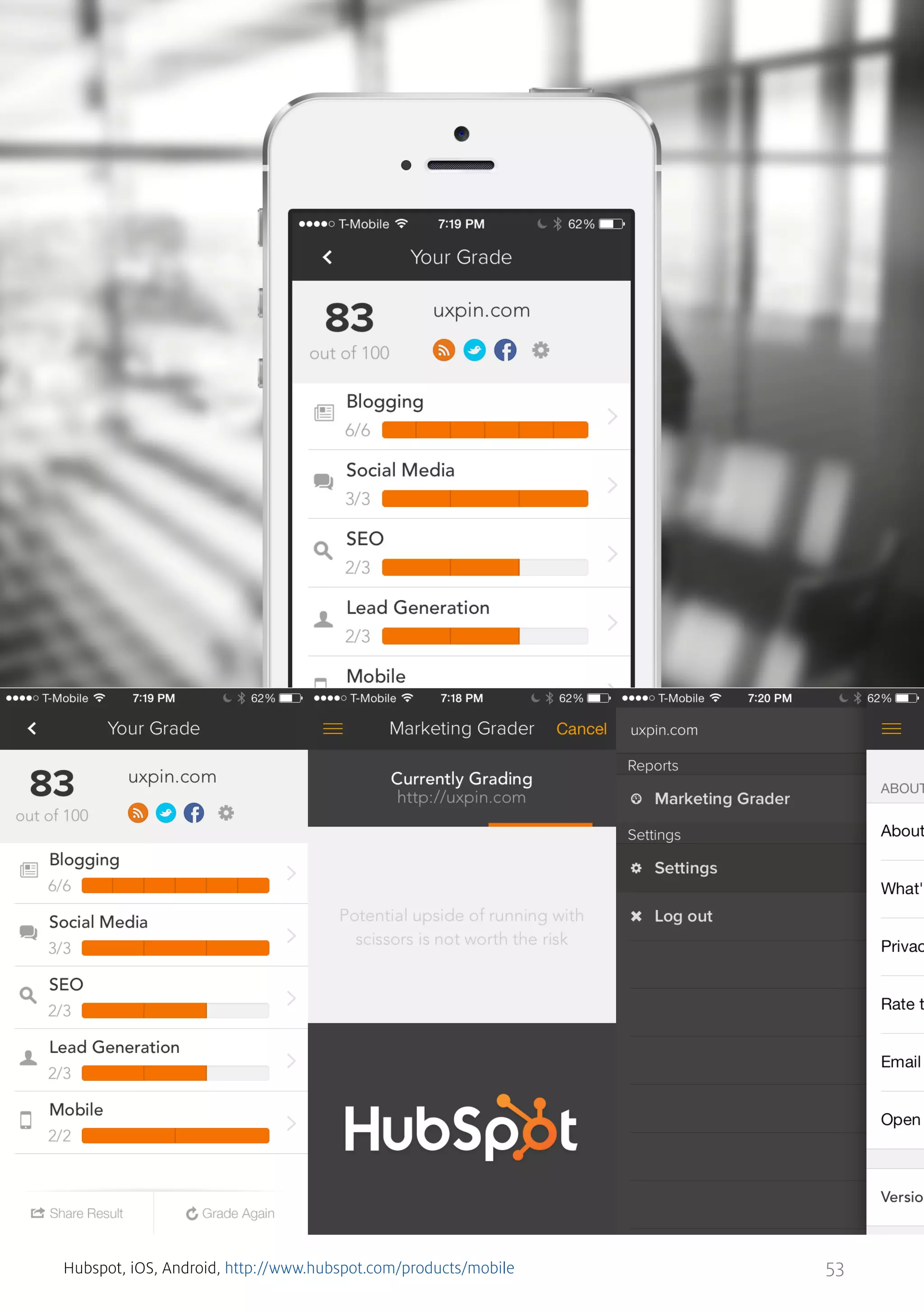 Hubspot, iOS, Android, http://www.hubspot.com/products/mobile

53

 