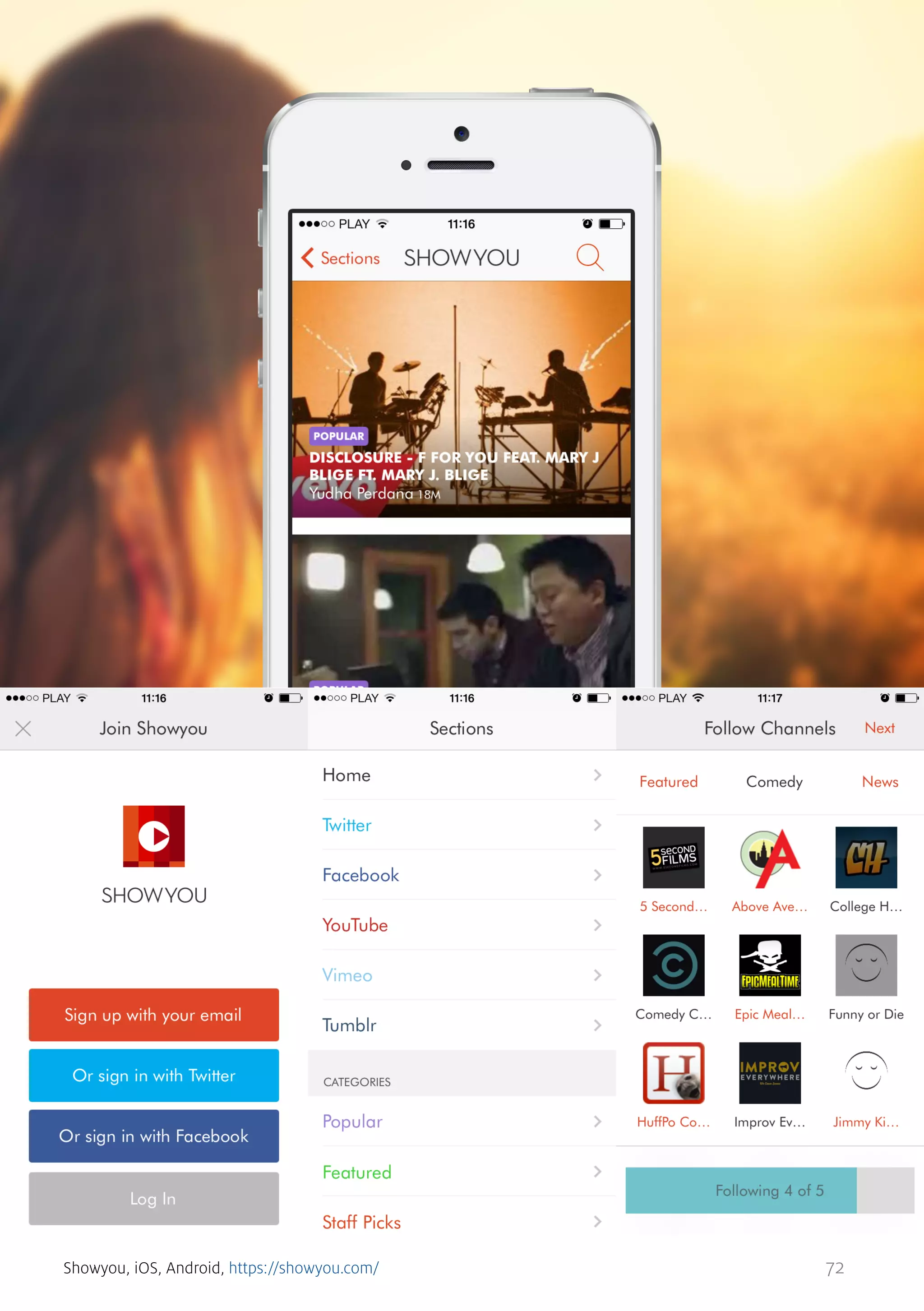 Showyou, iOS, Android, https://showyou.com/

72

 
