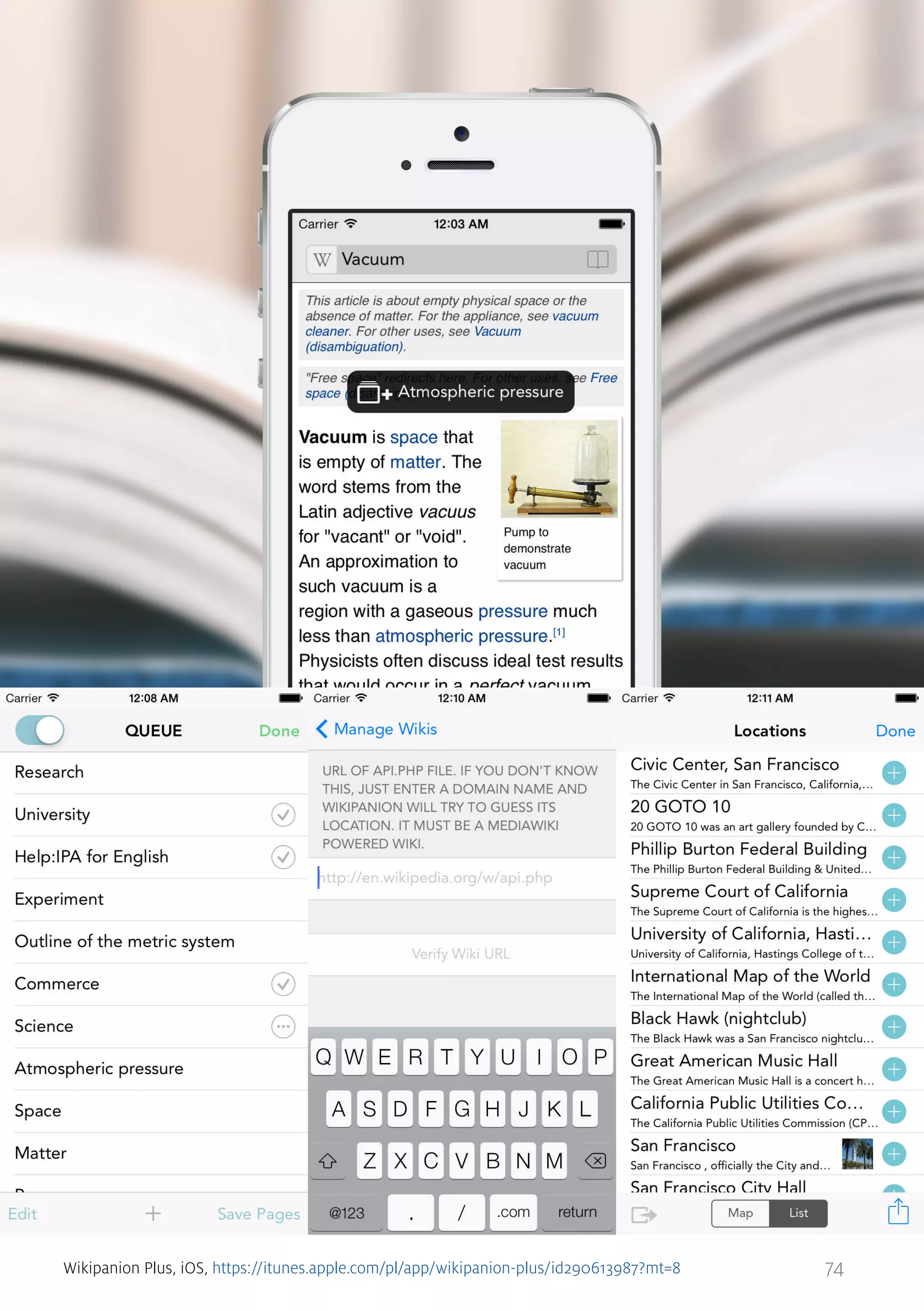 Wikipanion Plus, iOS, https://itunes.apple.com/pl/app/wikipanion-plus/id290613987?mt=8

74

 