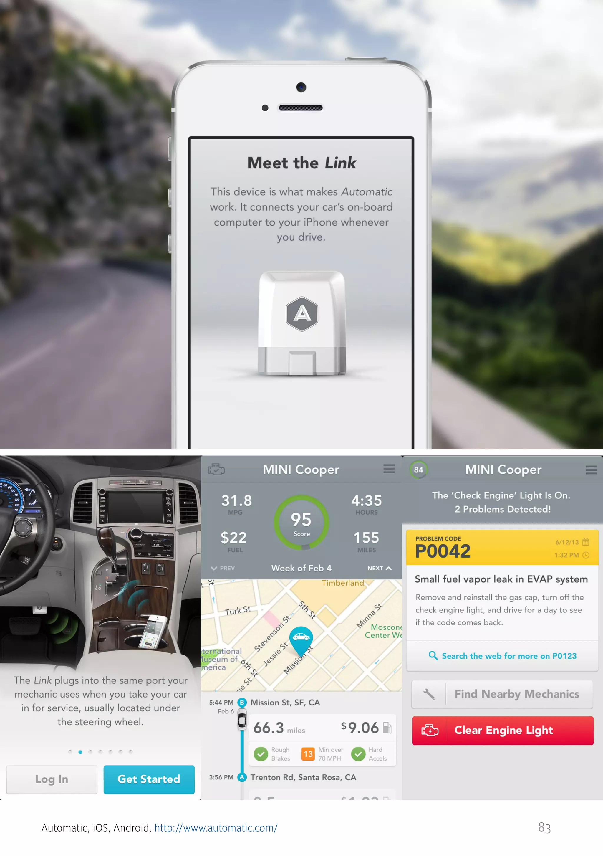 Automatic, iOS, Android, http://www.automatic.com/

83

 