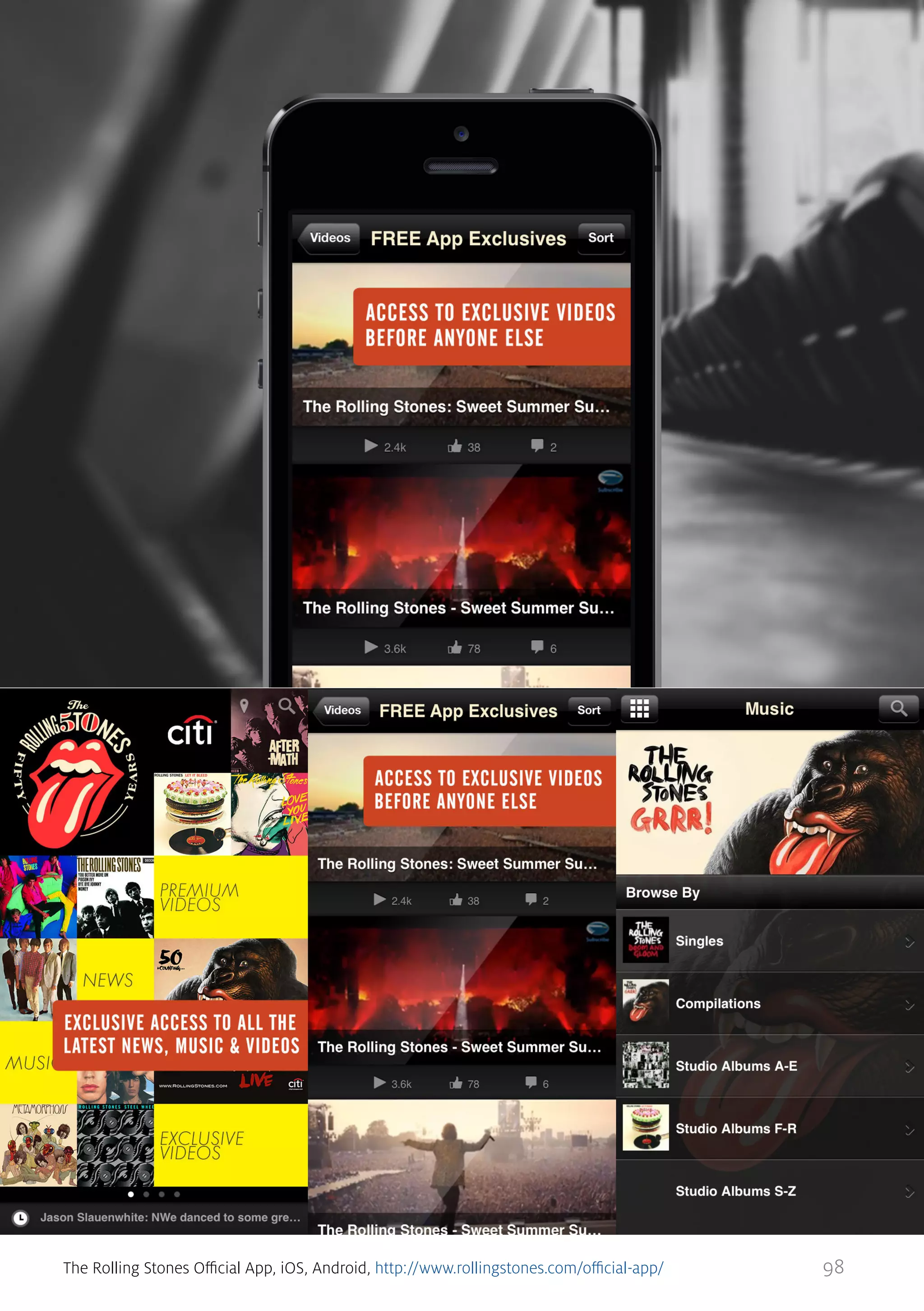The Rolling Stones Official App, iOS, Android, http://www.rollingstones.com/official-app/

98

 