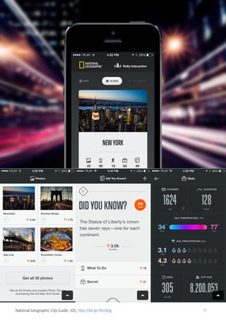 National Geographic City Guide, iOS, http://bit.ly/1fKnVeg

11

 